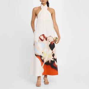 Significant Other Astryd Halter Maxi Dress in Cinnamon Fleur, Size 12